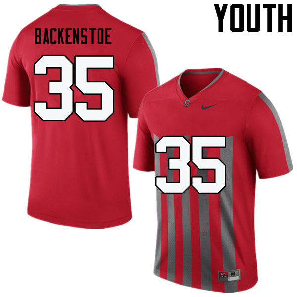 Ohio State Buckeyes Alex Backenstoe Youth #35 Throwback Game Stitched College Football Jersey